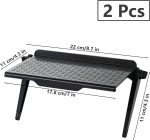 2 Pieces TV Top Shelf, Computer Screen Top Storage Bracket, Adjustable Monitor Top Shelf for Cellphone Stand, Streaming Devices, Media Boxes, Speakers, Game Console and Router - Image 3